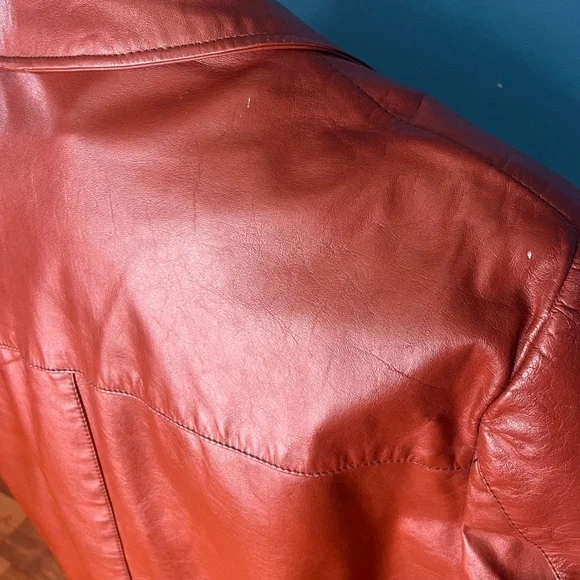 70s Vintage Brown Leather Jacket with Removable Faux Fur Lining - Picture 8 of 9